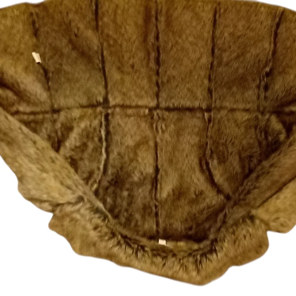 Fever -Vintage Faux Fur, Full Vest Polyester Suede, Size L Tan, 1 Button Closure - Picture 15 of 16